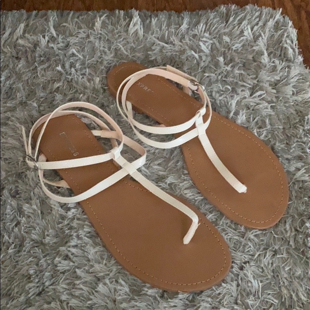 White strap express sandals